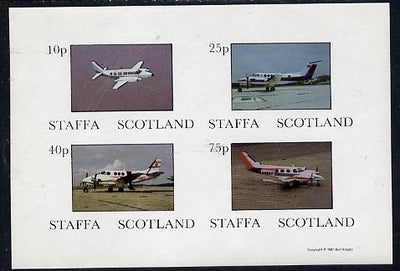 Staffa 1981 Light Aircraft #1 imperf,set of 4 values unmounted mint