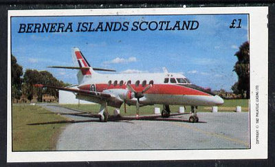 Bernera 1982 Aircraft #03 imperf souvenir sheet (£1 value) unmounted mint