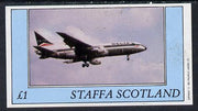 Staffa 1982 Aircraft #1 imperf souvenir sheet (£1 value) unmounted mint