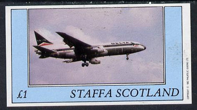 Staffa 1982 Aircraft #1 imperf souvenir sheet (£1 value) unmounted mint