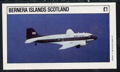 Bernera 1982 Aircraft #04 imperf souvenir sheet (£1 value) unmounted mint