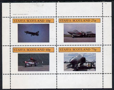 Staffa 1982 Military Jets #3 perf,set of 4 values (10p to 75p) unmounted mint