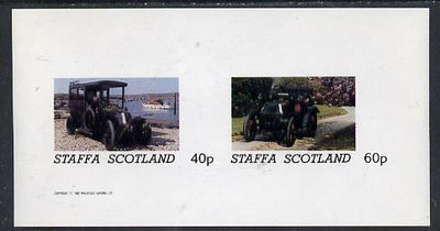 Staffa 1982 Vintage Cars #2 imperf,set of 2 values (40p & 60p) unmounted mint