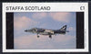 Staffa 1982 Military Jets #1 imperf souvenir sheet (£1 value) unmounted mint
