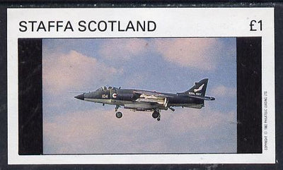 Staffa 1982 Military Jets #1 imperf souvenir sheet (£1 value) unmounted mint