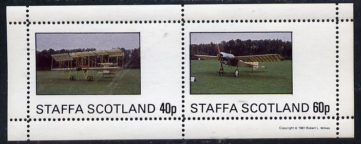 Staffa 1981 Early Aircraft #2 perf,set of 2 values unmounted mint