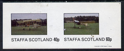 Staffa 1981 Early Aircraft #2 imperf,set of 2 values unmounted mint