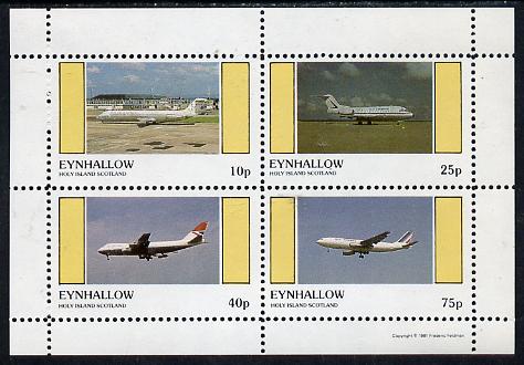 Eynhallow 1981 Airliners #1 perf,set of 4 values (10p to 75p) unmounted mint