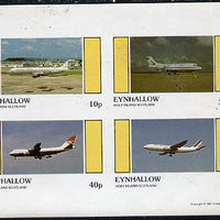 Eynhallow 1981 Airliners #1 imperf,set of 4 values (10p to 75p) unmounted mint