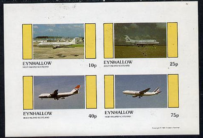 Eynhallow 1981 Airliners #1 imperf,set of 4 values (10p to 75p) unmounted mint