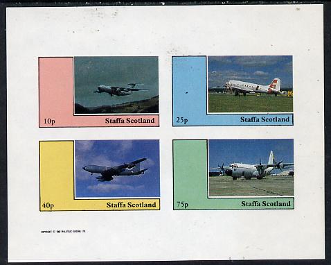 Staffa 1982 Aircraft #5 imperf,set of 4 values unmounted mint