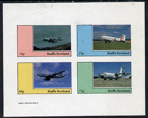 Staffa 1982 Aircraft #5 imperf,set of 4 values unmounted mint