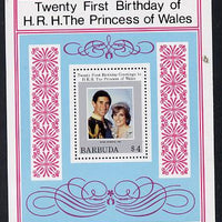 Barbuda 1982 Princess Di's 21st Birthday m/sheet (SG MS 627) unmounted mint