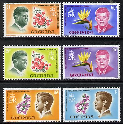 Grenada 1968 Kennedy (Flowers) set of 6 (SG 277-82) unmounted mint