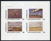 Staffa 1982 Airliners #1 imperf,set of 4 values (10p to 75p) unmounted mint