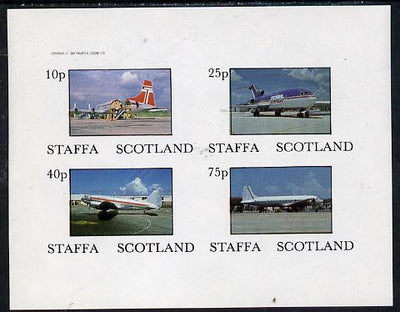 Staffa 1982 Aircraft #3 imperf,set of 4 values unmounted mint