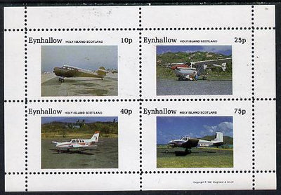 Eynhallow 1981 Light Aircraft #1 perf,set of 4 values (10p to 75p) unmounted mint