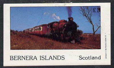 Bernera 1982 Steam Locos #08 imperf souvenir sheet (£1 value) unmounted mint