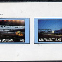 Staffa 1982 Modern Trains,imperf,set of 2 values (40p & 60p) unmounted mint