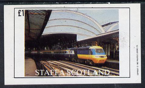 Staffa 1982 Modern Trains,imperf souvenir sheet (£1 value) unmounted mint
