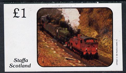Staffa 1982 Steam Locos #07 imperf souvenir sheet (£1 value) unmounted mint