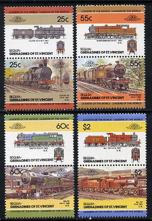 St Vincent - Bequia 1985 Locomotives #3 (Leaders of the World) set of 8 unmounted mint