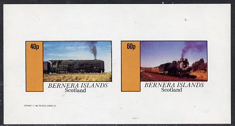 Bernera 1982 Steam Locos #09 imperf,set of 2 values (40p & 60p) unmounted mint
