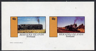 Bernera 1982 Steam Locos #09 imperf,set of 2 values (40p & 60p) unmounted mint