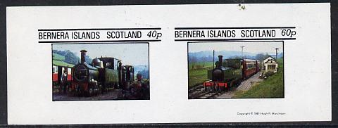 Bernera 1981 Steam Locos #01 imperf,set of 2 values (40p & 60p unmounted mint)