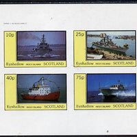 Eynhallow 1982 Warships #2 imperf,set of 4 values (10p to 75p) unmounted mint