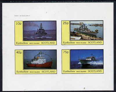 Eynhallow 1982 Warships #2 imperf,set of 4 values (10p to 75p) unmounted mint