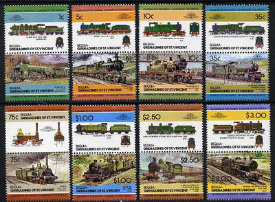 St Vincent - Bequia 1984 Locomotives #2 (Leaders of the World) set of 16 unmounted mint