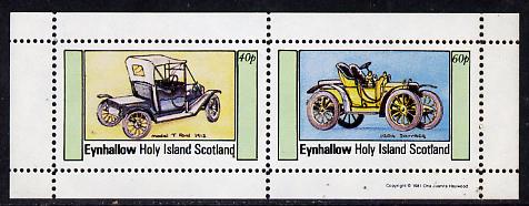 Eynhallow 1981 Cars #2 (Model 'T' Ford & Darracq) perf,set of 2 values (40p & 60p) unmounted mint