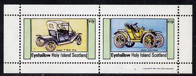Eynhallow 1981 Cars #2 (Model 'T' Ford & Darracq) perf,set of 2 values (40p & 60p) unmounted mint
