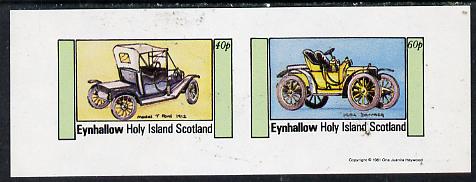Eynhallow 1981 Cars #2 (Model 'T' Ford & Darracq) imperf,set of 2 values (40p & 60p) unmounted mint