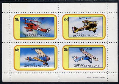 Bernera 1981 WWI Aircraft perf,set of 4 values (10p to 75p) unmounted mint