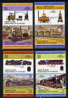 St Vincent - Union Island 1984 Locomotives #1 (Leaders of the World) set of 8 unmounted mint
