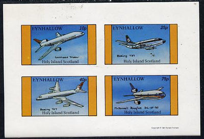 Eynhallow 1981 Airliners #2 imperf,set of 4 values (10p to 75p) unmounted mint