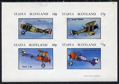 Staffa 1981 Bi-planes imperf,set of 4 values (10p to 75p) unmounted mint