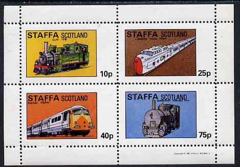 Staffa 1981 Locomotives #2 perf,set of 4 values unmounted mint