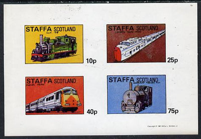 Staffa 1981 Locomotives #2 imperf,set of 4 values unmounted mint