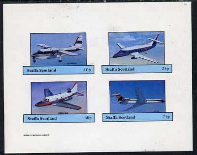 Staffa 1982 Aircraft #6 imperf set of 4 values unmounted mint