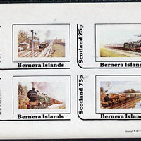Bernera 1981 Steam Locos #03 imperf,set of 4 values (10p to 75p) unmounted mint