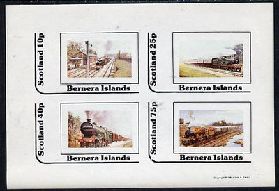Bernera 1981 Steam Locos #03 imperf,set of 4 values (10p to 75p) unmounted mint