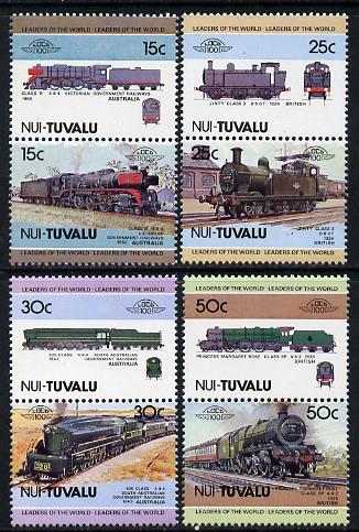 Tuvalu - Nui 1984 Locomotives #1 (Leaders of the World) set of 8 unmounted mint