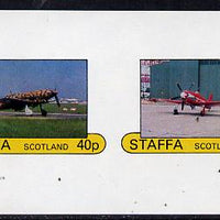 Staffa 1982 WW2 Aircraft #4 imperf,set of 2 values unmounted mint