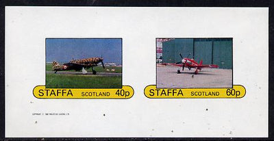 Staffa 1982 WW2 Aircraft #4 imperf,set of 2 values unmounted mint