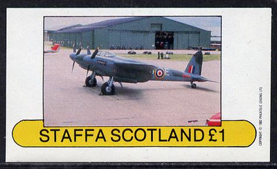 Staffa 1982 WW2 Aircraft #4 imperf souvenir sheet (£1 value) unmounted mint