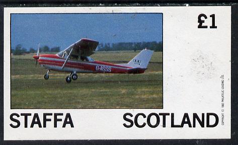 Staffa 1982 Light Aircraft #2 imperf souvenir sheet (£1 value) unmounted mint