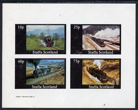 Staffa 1982 Steam Locos #03 imperf,set of 4 values (10p to 75p) unmounted mint